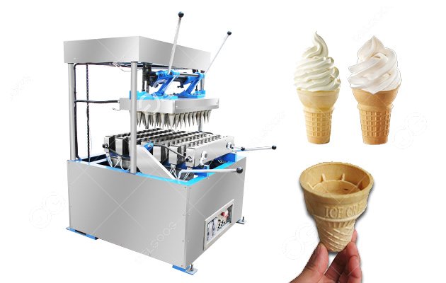 Máquina para hacer helados de doble cono eléctrica